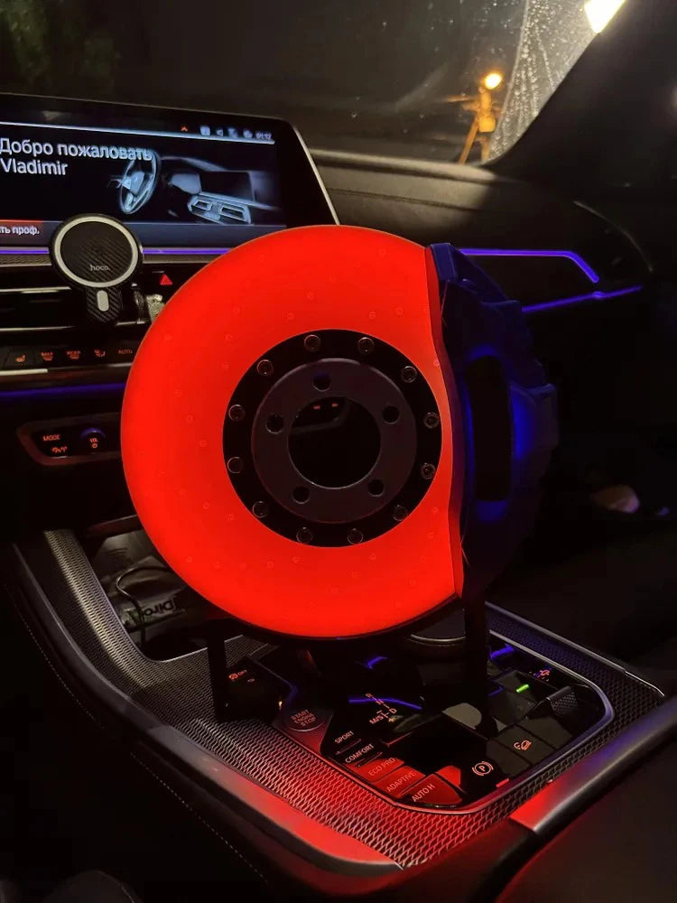 Brake Disc Light Atmosphere Charging DIY Handmade Ornaments LED Brake Lighting Office Bedroom For Men Holiday Gift Decoration
