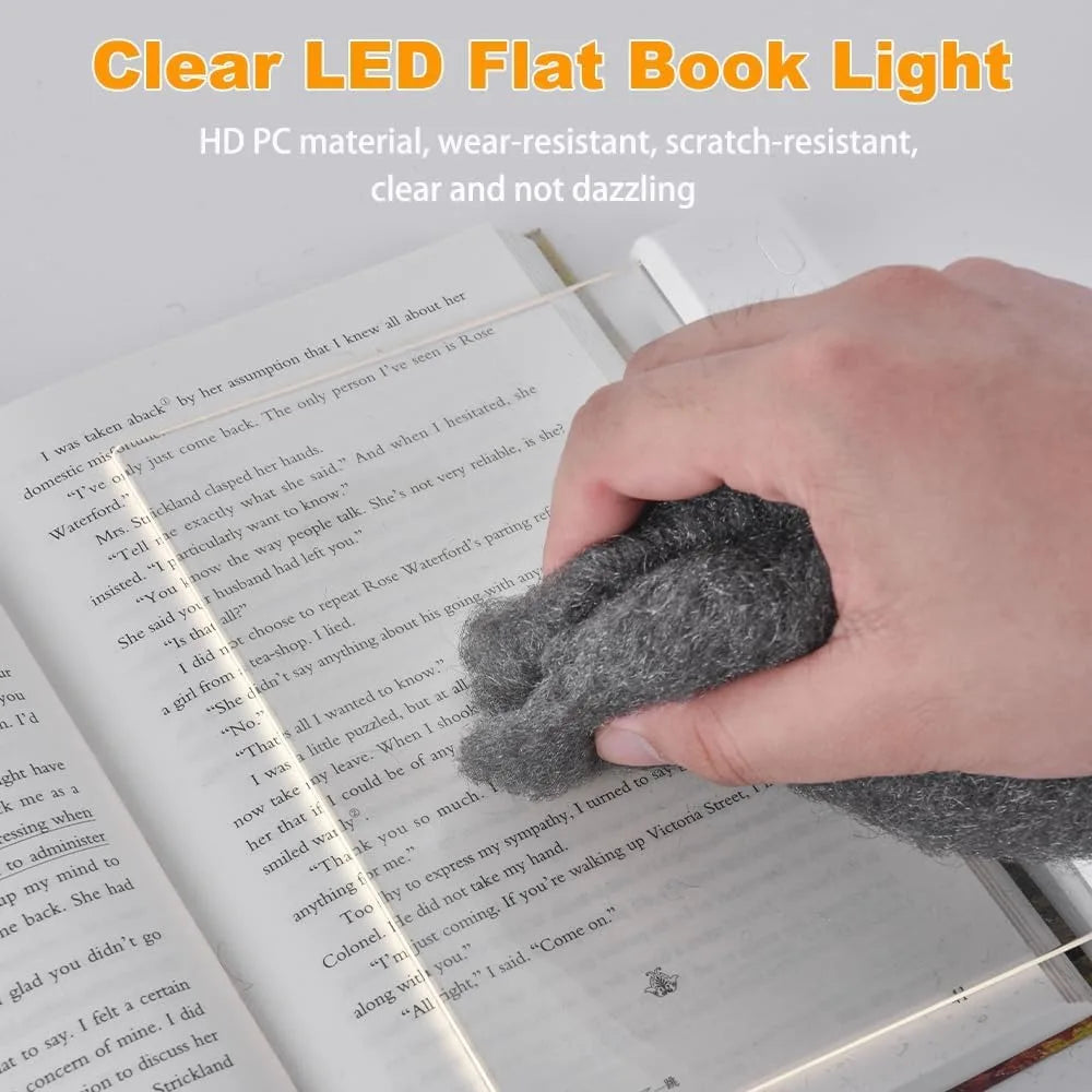 LED Flat Panel Book Light USB Charging Eye Protection Night Vision Reading Lamp for Students Indoor Use 2 in 1 Night Lights
