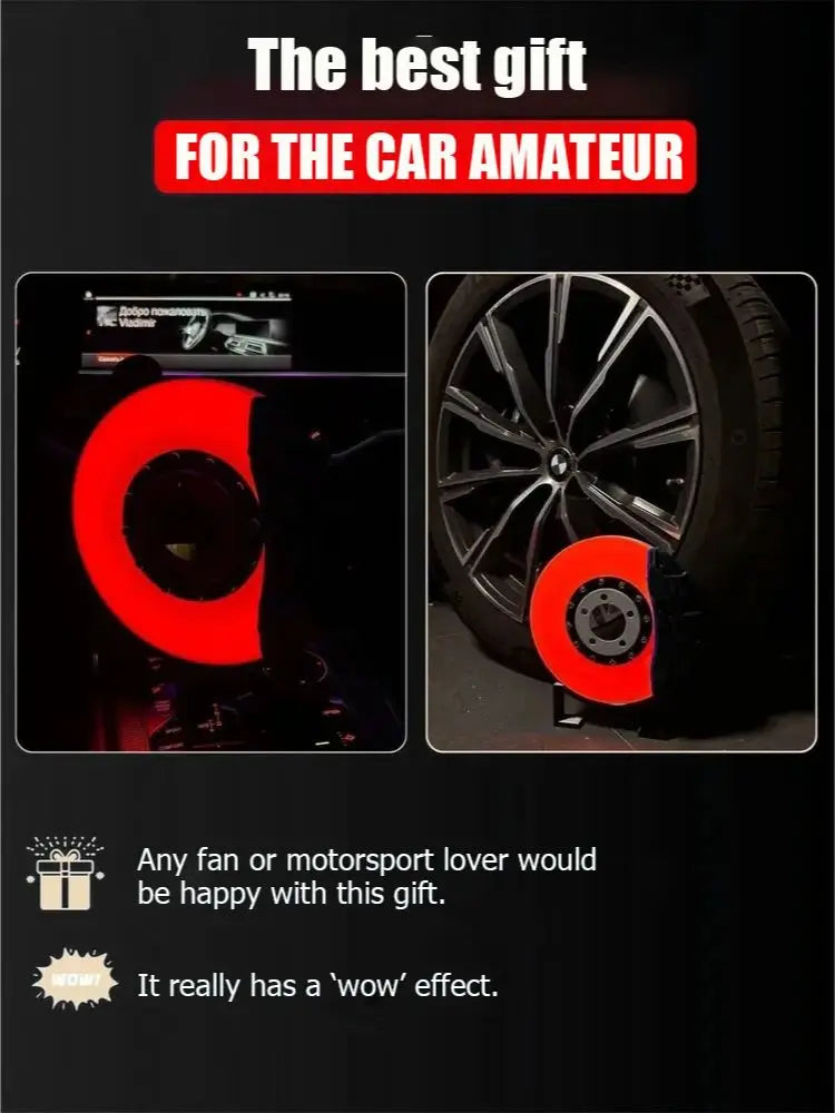Brake Disc Light Atmosphere Charging DIY Handmade Ornaments LED Brake Lighting Office Bedroom For Men Holiday Gift Decoration