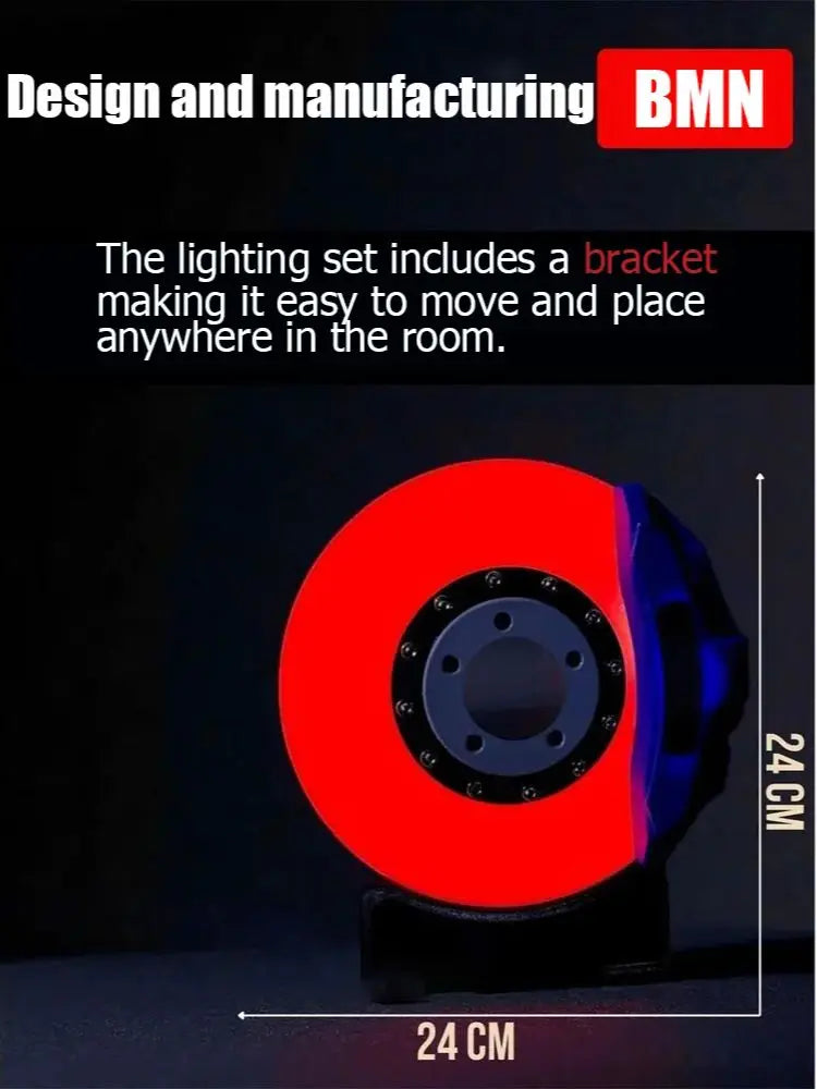 Brake Disc Light Atmosphere Charging DIY Handmade Ornaments LED Brake Lighting Office Bedroom For Men Holiday Gift Decoration