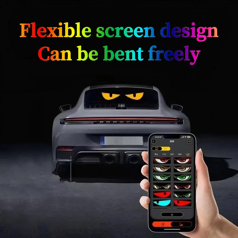 Devil's Eye LED Light, Truck Dynamic Eye Light, Car Display Screen, Car Stickers, Decorative Emoji Light for Trucks
