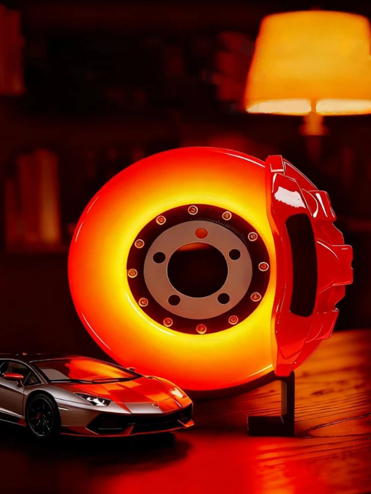 Brake Disc Light Atmosphere Charging DIY Handmade Ornaments LED Brake Lighting Office Bedroom For Men Holiday Gift Decoration