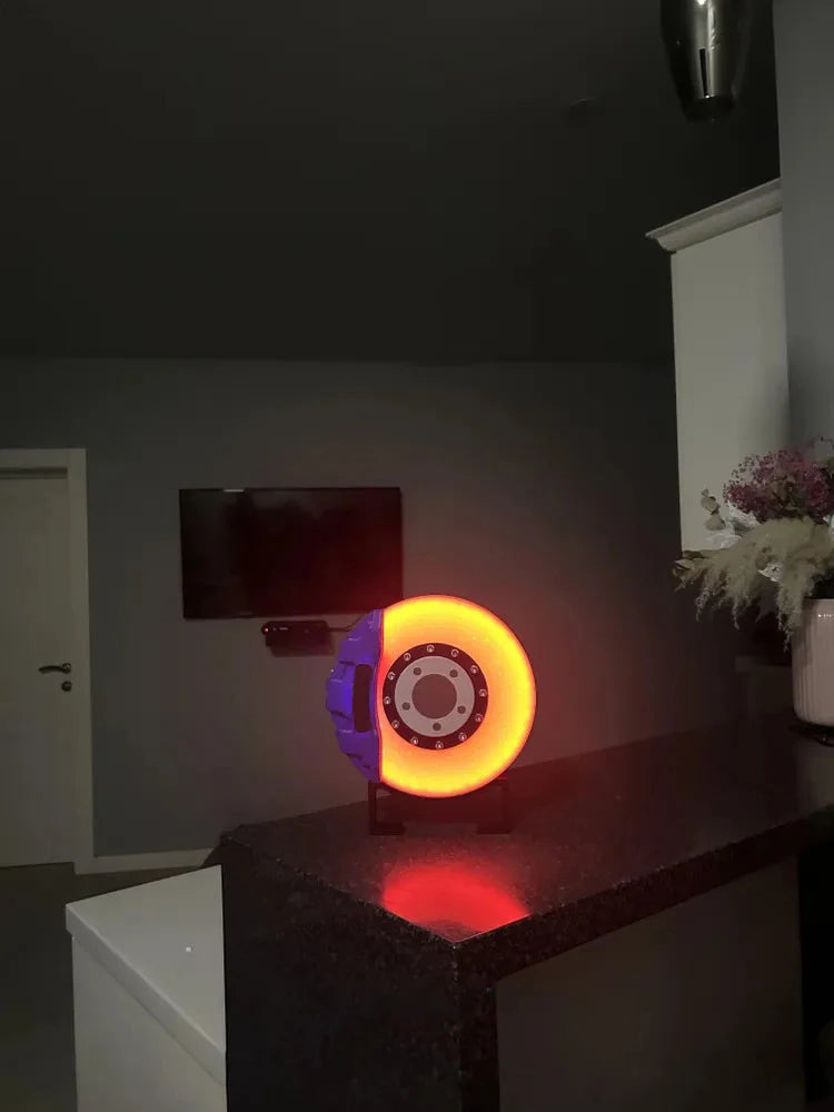Brake Disc Light Atmosphere Charging DIY Handmade Ornaments LED Brake Lighting Office Bedroom For Men Holiday Gift Decoration
