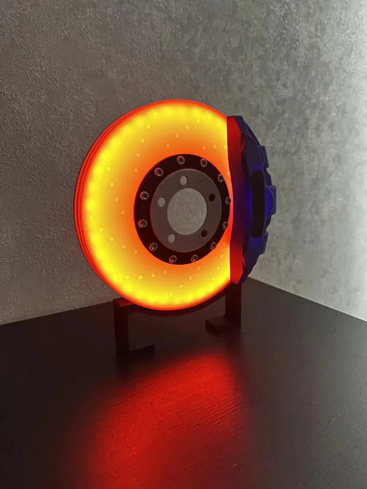 Brake Disc Light Atmosphere Charging DIY Handmade Ornaments LED Brake Lighting Office Bedroom For Men Holiday Gift Decoration