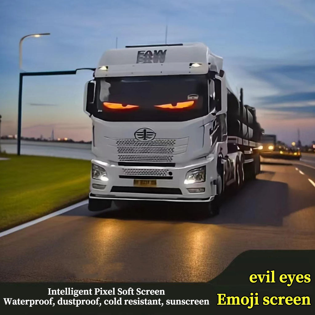Devil's Eye LED Light, Truck Dynamic Eye Light, Car Display Screen, Car Stickers, Decorative Emoji Light for Trucks